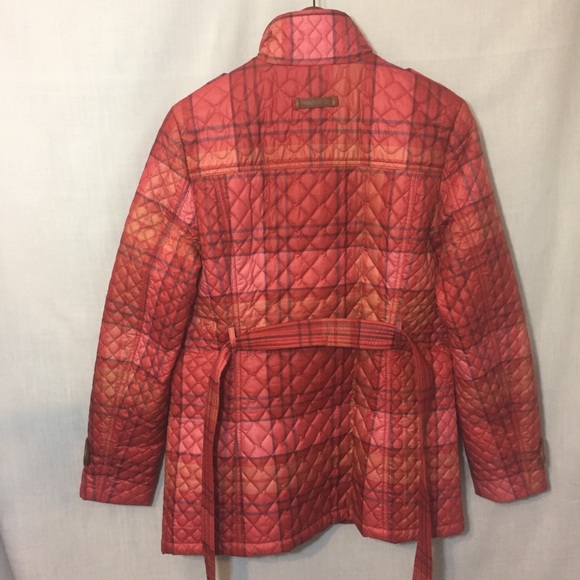 HP❄️ Lands End Red Plaid Quilted Primaloft Parka S - Picture 4 of 8